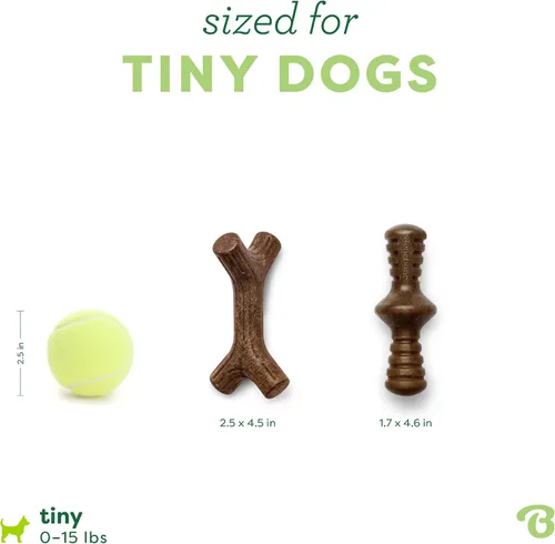 Vista 4 de Benebone - Paquete de 2 juguetes masticables duraderos para perros, diseño Maplestick/Zaggler, tocino real, madera de arce real, fabricados