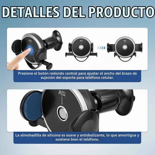 Vista 3 de Hovom Soporte de teléfono para ventilación de automóvil, soporte ajustable para teléfono celular, soporte de teléfono celular con bloqueo