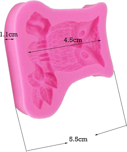 Vista 2 de Moldes de silicona reutilizables de grado alimenticio con forma de búho en 3D, antiadherente, decoración de pasteles de chocolate, galletas