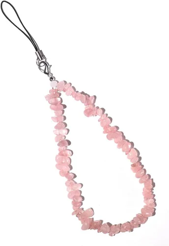 Vista 4 de Fuqimanman2020 Correa de muñeca con dije de cristal natural para teléfono celular para mujeres y niñas