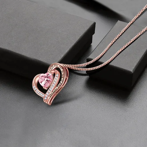 Vista 3 de Collares chapados en plata con dije I love you for always and forever para mujer, regalo para el día de la madre, esposa, mamá, ella, novia