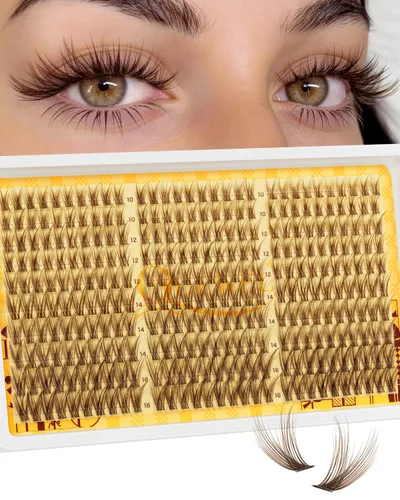 Vista 38 de Kit de racimos de pestañas QUEWEL, 320 piezas, extensiones de pestañas en racimo de 30D, racimos de pestañas de 9-16mm, kit de pestañas dispersas
