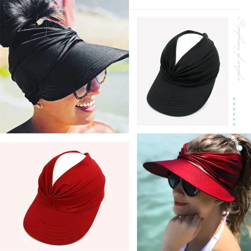 Vista 6 de Sun Hat Women Sun Beach Visor Cap UV Protection with Wide Brim for Sports Beach Golf Hiking