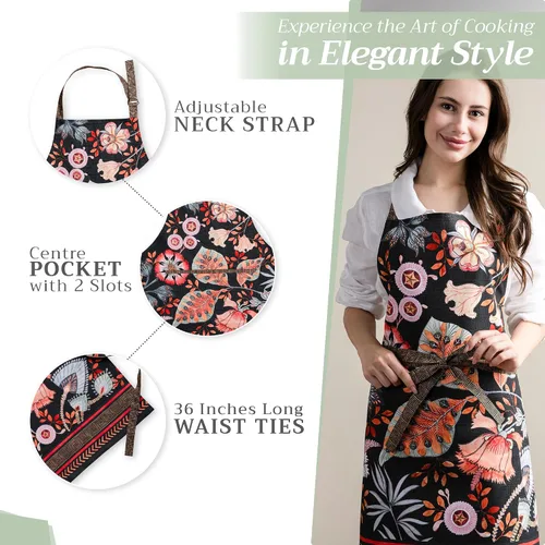 Vista 260 de Maison d' Hermine Delantales para mujer con bolsillo, 100% algodón (27.50 x 31.50 pulgadas)