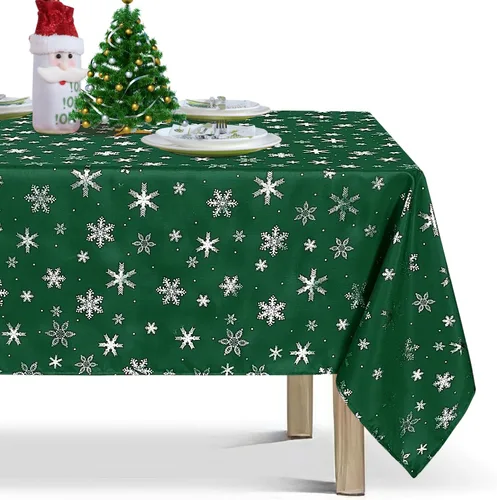 Vista 9 de Lushvida - Mantel rectangular, mantel de microfibra a prueba de derrames de aceite y resistente al agua