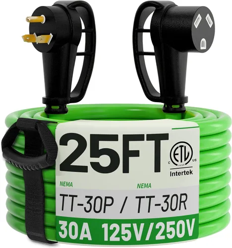 Vista 16 de POWGRN NEMA 14-50P a NEMA 14-50R Cable de extensión de 50 amperios para RV/EV de 6 pies al aire libre con mango de agarre, cable de alimentación