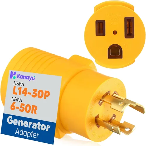 Vista 15 de Kanayu Adaptador para Generador y Soldador Compatible con NEMA L14-30P a L6-30R, Enchufe Macho de 4 Clavijas de 30A a Receptáculo Hembra de Bloqueo