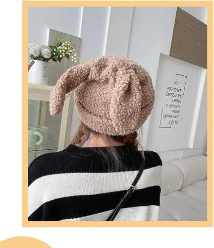 Vista 5 de RICHTRUE Bonitos gorros para mujer, gorros de conejo para mujer, accesorios Y2K, sombreros de ganchillo para mujer, gorro Kawaii