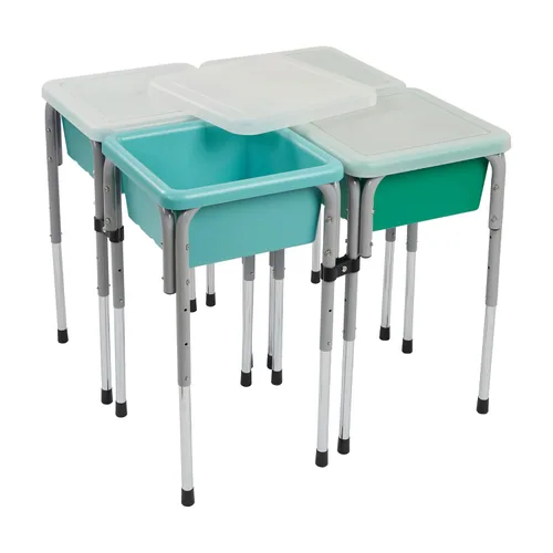 Vista 17 de ECR4Kids Mesas modulares de juego con arena y agua con tapas, varios colores, Multi Color, 1 Azul /Rojo