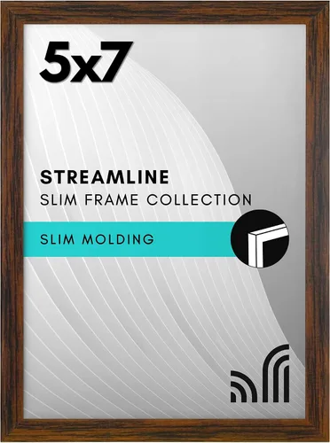Vista 10 de Americanflat Portarretratos de 3 x 3 con cristal transparente pulido, colección Streamline, marco cuadrado de borde fino para exhibición de mesa