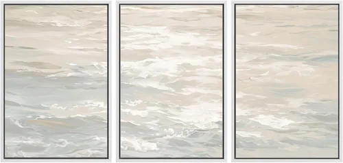 Vista 27 de SIGNWIN Lienzo enmarcado para pared, juego de arte tranquilo con reflejo de lago, acuarela, montaña y agua, ilustraciones modernas, arte abstracto