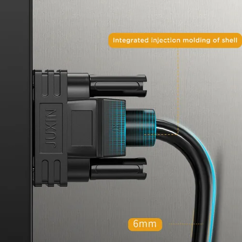 Vista 7 de Cable de extensión DB9 macho a hembra de doble blindaje, D-SUB 9 pines RS232/RS485 Serial Cable 9pin 232 Serial Cable-Negro -3 pies