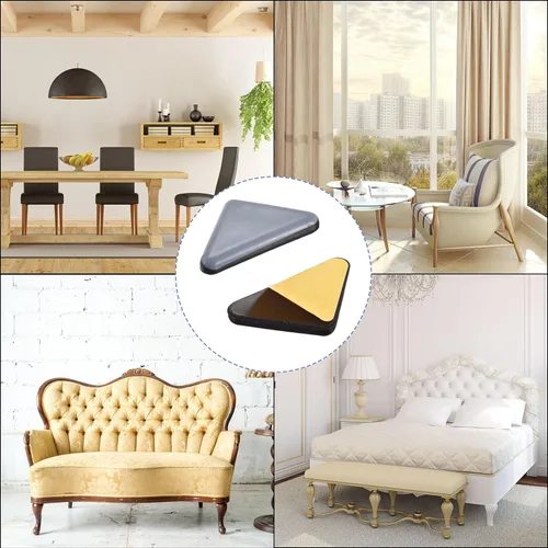 Vista 5 de uxcell 1.772 in x 1.378 in x 1.378 in triángulo PTFE muebles deslizantes, adhesivo autoadhesivo para pisos de madera, azulejos de cerámica