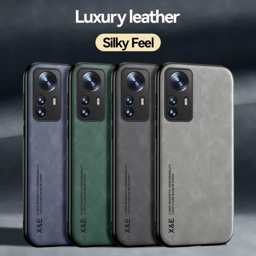 Vista 5 de Kepuch Silklike Case para Xiaomi 12 - Cubierta de parachoques Placa de metal incorporada para Xiaomi 12 - Negro