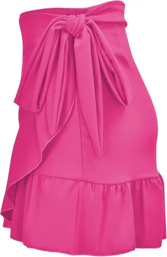 Vista 3 de ChinFun Women's Ruffle Sarongs Beach Wrap Swimwear Bikini Tankini Cover Up Summer Swim Pleated Skirts Swimdress
