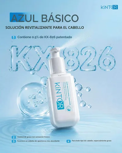 Vista 2 de KINTOR 0.5% KX-826 Solución revitalizante para el cabello, azul básico A-azul