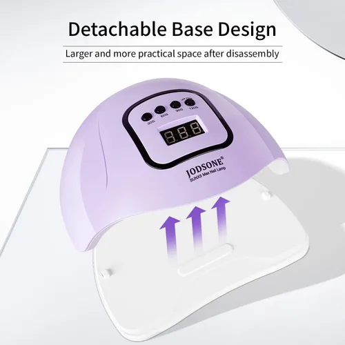 Vista 5 de JODSONE Lámpara de uñas LED U V, secador de uñas para esmalte de gel con luz LED con sensor automático y 4 temporizadores, color morado