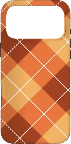 Vista 21 de Funda para iPhone 13 Pro, naranja, amarillo y marrón, a cuadros, otoño, calabazas