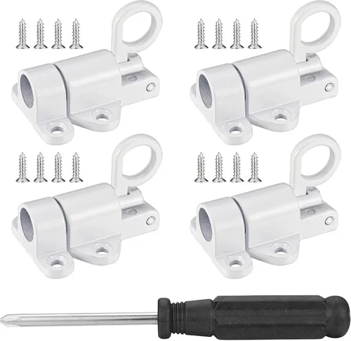Vista 11 de 4 pestillos de cierre automático, pestillo de puerta de resorte para valla de madera, pestillos automáticos de puerta resistentes de seguridad, Negro