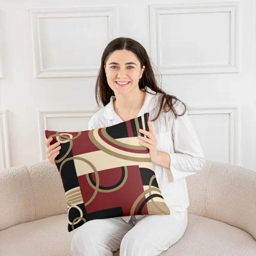 Vista 23 de Juego de 2 fundas de almohada abstractas de 16 x 16 pulgadas para niños, niñas, adolescentes, decoración de dormitorio, moderna a rayas, decoración