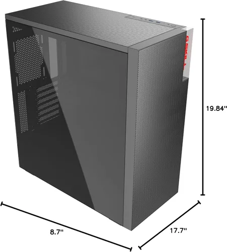 Vista 10 de G.SKILL MD1 Mid-Tower ATX Case con panel lateral de vidrio templado, panel de malla frontal - Negro (GC-AKGW1-MD1)