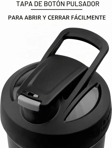 Vista 2 de BlenderBottle Justice League Sport - Botella batidora de acero inoxidable aislada con batidor de alambre, 24 onzas, Batman – Batidos de proteínas e