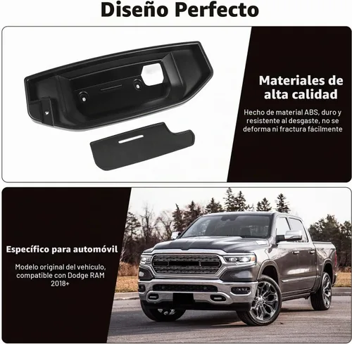 Vista 3 de RT-TCZ Soporte de montaje para tablero de teléfono celular con kit de caja de almacenamiento, consola central, accesorios interiores para Dodge RAM