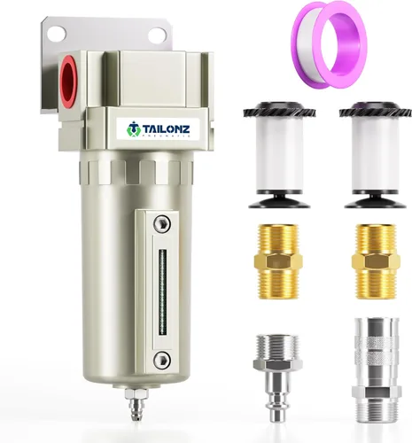 Vista 15 de TAILONZ PNEUMATIC 0-240PSI Sistema de secado de aire industrial de tres etapas grado NPT de 1/2 pulgada, filtro de partículas, filtro coalescente