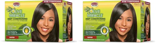Vista 2 de African Pride Olive Miracle 1 Kit de retoque regular - Contiene aloe vera, aceite de ricino y biotina, 1 kit
