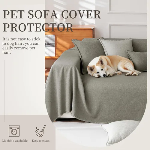 Vista 3 de Foreate Funda de sofá resistente al agua, funda de sofá gruesa y duradera para sofá seccional, lavable a máquina, protector de muebles para perros