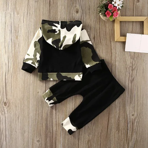 Vista 7 de Conjunto de ropa de 2 piezas para bebés y niños pequeños, sudadera con capucha y pantalones largos de invierno