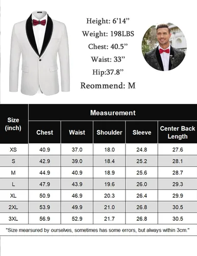 Vista 6 de COOFANDY Men's Floral Tuxedo Jacket Shawl Lapel One Button Velvet Suit Jacket Dinner Prom Party Wedding Blazer