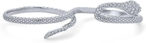 Vista 2 de Bling Jewelry Anillo Romántico Simple Grande con Pavé de Circonita Cúbica Elegante, Dedo Completo, Símbolo de Armadura Infinito, Espiral