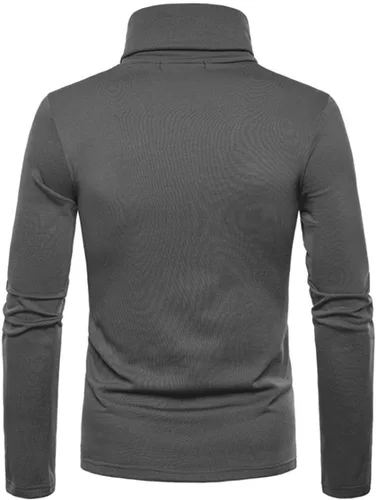 Vista 3 de Men's Casual Slim Fit Basic Tops Knitted Thermal Turtleneck Pullover Sweater