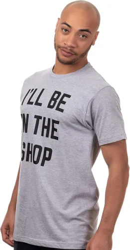 Vista 3 de Camiseta divertida con texto en inglés "I'll Be in the Shop" (Estaré en la tienda) Funny Dad Joke Grandpa Woodwork Workshop Handyman Auto Mechanic