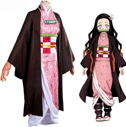 Vista 8 de Traje de cosplay Kamado Kimono con ropa de pelo y bambú