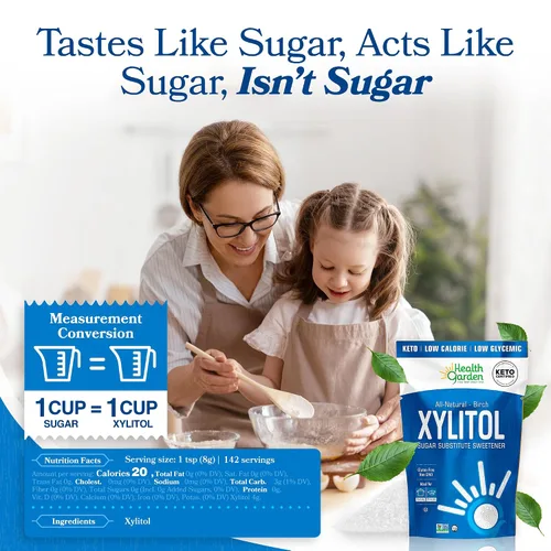 Vista 2 de Health Garden Birch Xylitol Sweetener - Xylitol Sugar Substitute - 2.5 lb