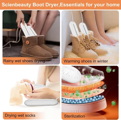 Vista 5 de Scienbeauty Electric Shoe Dryers, Portable Boots Dryer Machine with 369 Hours Timer, Drying for Footwear, Socks, Ski Boots