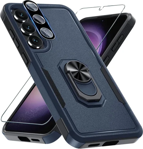 Vista 22 de Compatible con Samsung Galaxy S24/S25 Funda con Protector de Pantalla de Vidrio Templado, Resistente a Prueba de Golpes de Servicio Pesado Funda