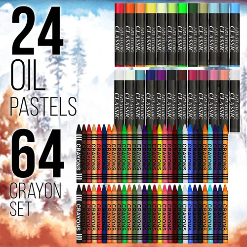 Vista 6 de U.S. Art Supply - Kit de artista de 162 piezas en caja de madera grande con pintura, dibujo y suministros de arte para adultos - 24 de cada uno