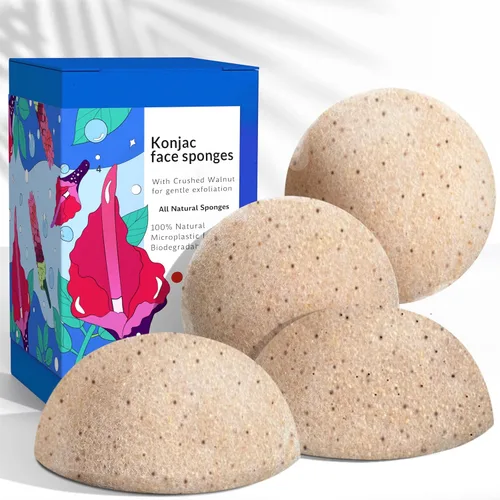 Vista 8 de Cuerpo de esponja Konjac (paquete de 2) Fibra vegana suave a base de plantas sin microplásticos Sostenible 100% natural + no tóxica
