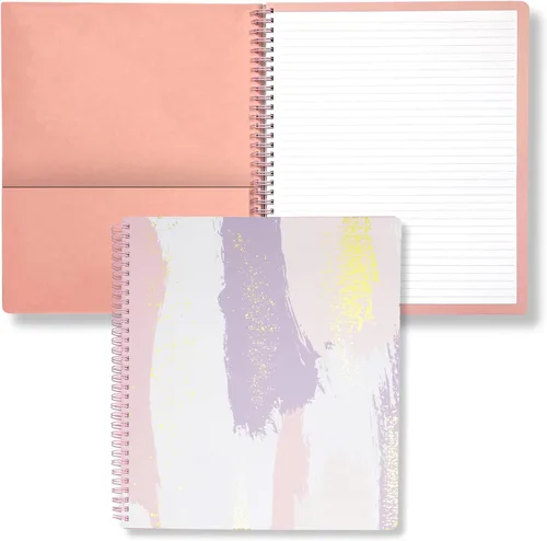 Vista 24 de Steel Mill & Co - Lindo cuaderno de espiral grande con rayas universitarias, 11 x 9.5 pulgadas con tapa dura duradera y 160 páginas forradas, puntos