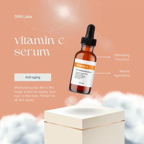 Vista 6 de DRN Labs - Suero de vitamina C con vitamina E y ácido hialurónico con 20% de ácido L-ascórbico, ideal para hidratación, antienvejecimiento, brillo