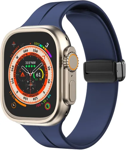Vista 23 de Banda magnética compatible con Apple Watch de 38mm 40mm 41mm 42mm 44mm 45mm 46mm 49mm, mujeres y hombres, correa deportiva de silicona compatible