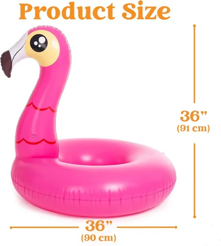 Vista 5 de JOYIN Paquete de 2 flotadores inflables de flamenco y unicornio para piscina, juguetes para decoración de fiesta, vacaciones de verano, lago, playa