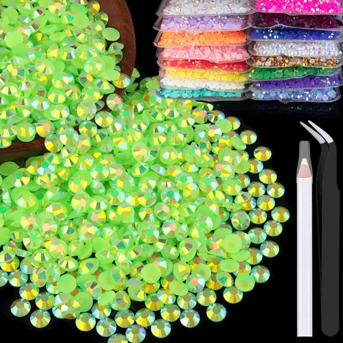 Vista 52 de 5000 piezas de 2mm de strass de resina a granel, strass de gel negros con parte posterior plana y redonda para embellecer sin termoadhesión, gemas