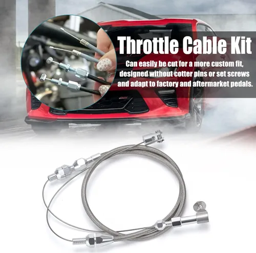 Vista 5 de ORAEVY Kit de cable de acelerador universal de alta tecnología de 24 pulgadas trenzado de acero inoxidable