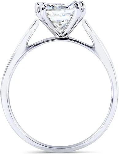 Vista 6 de Kobelli Anillo de compromiso con solitario moissanita de talla cojín 2 CTW oro blanco de 14 k