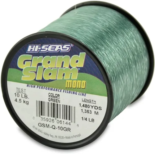 Vista 51 de HI-SEAS Línea de pesca de monofilamento Grand Slam - Fuerte y resistente a la abrasión en transparente, rosa, verde, azul humo, amarillo Amarillo