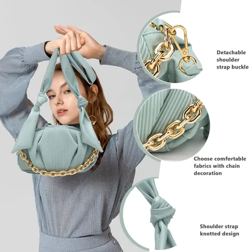 Vista 6 de KingTo Bolso de mano con nudo para mujer, bolso de mano de moda para mujer, bolso ligero